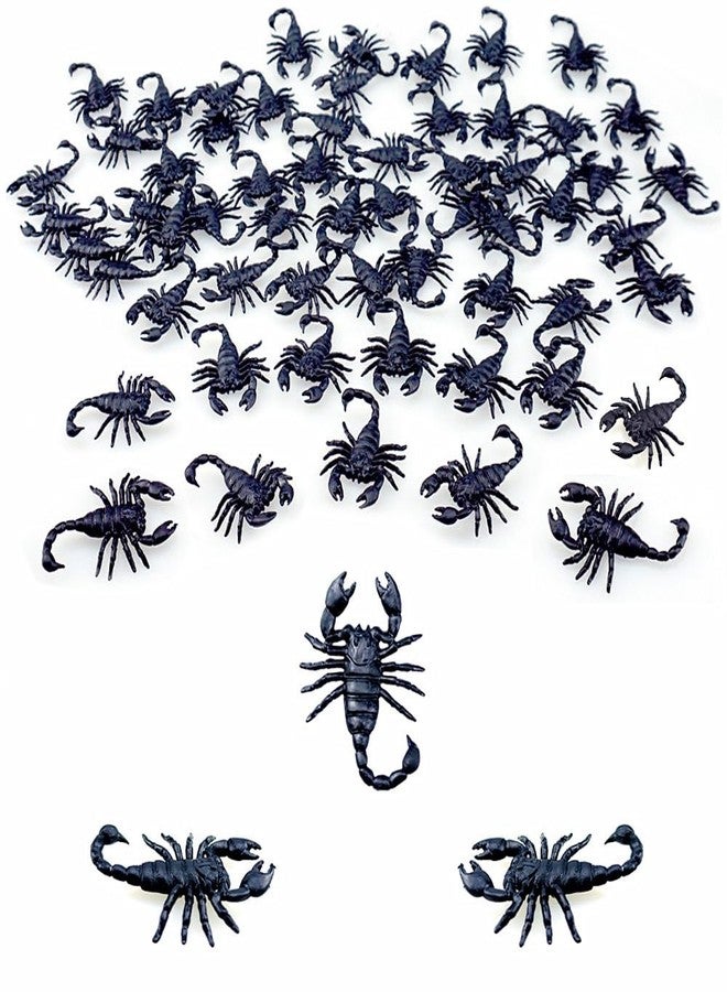SaktopDeco 60 PCS Black Fake Plastic Scorpions Realistic Insects Prank Props Joke - Image 1